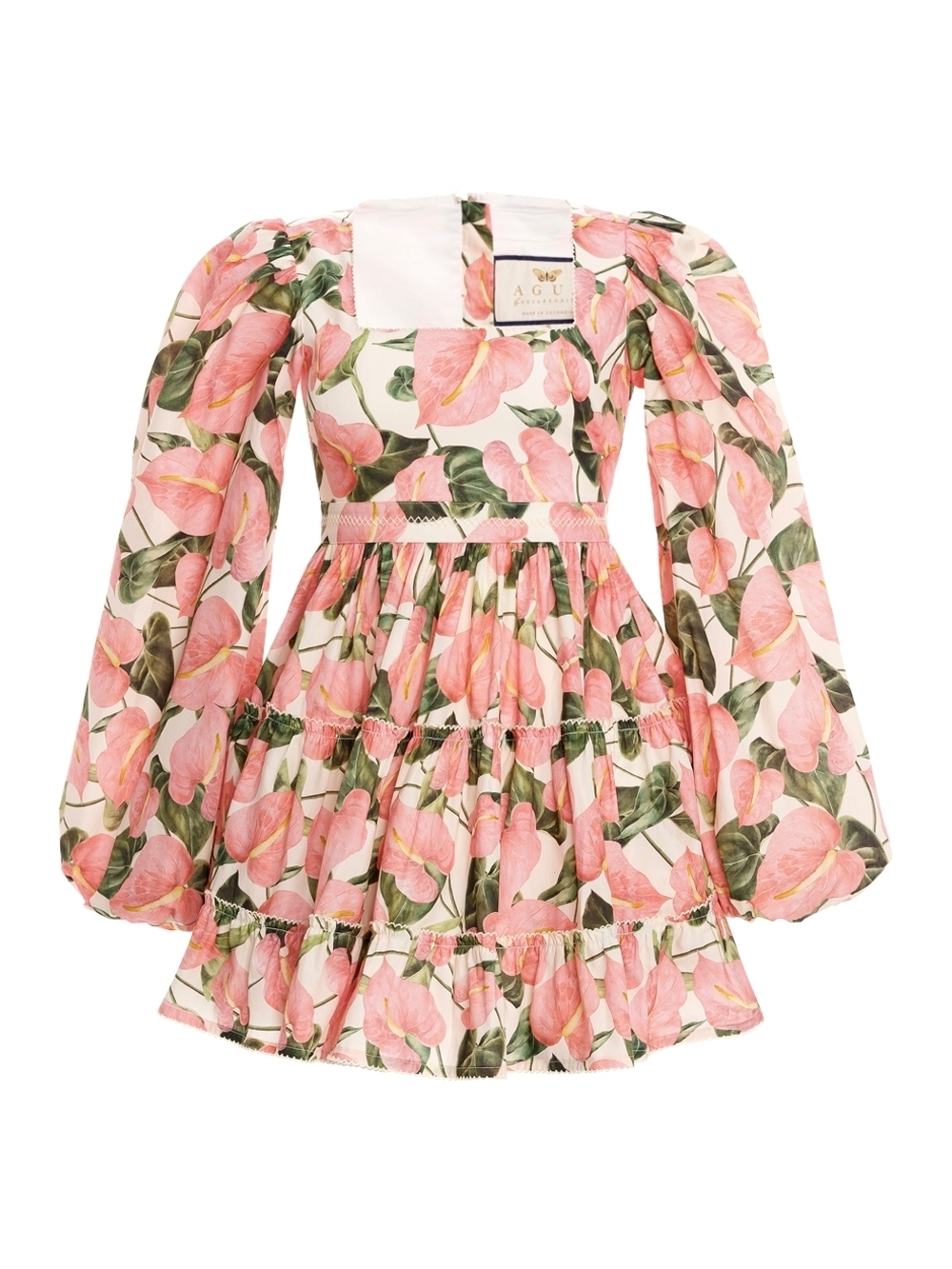Agua by Agua Bendita Avena Floral Print Mini Dress, Pink Size Small
